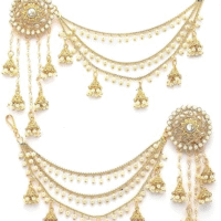 ukkhi Traditional Pearl Earing Chain