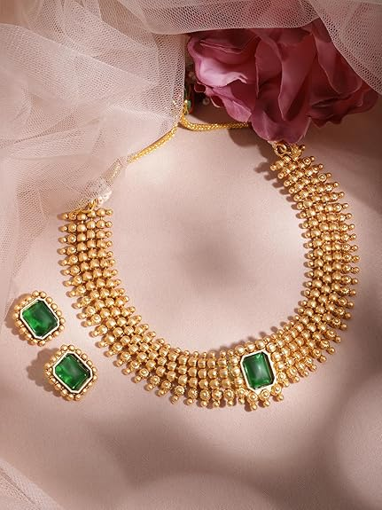 Rubans Necklace Set Gold Plated Traditional Stylish Jewellery Gift for Women & Girls - Image 4